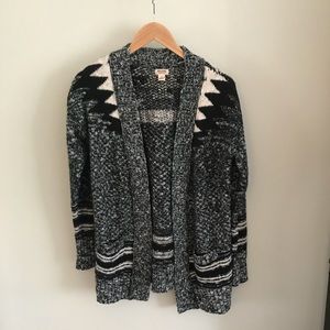 Mossimo Black and White Open Sweater